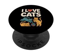 Bola de Hilo I Love Cats Playful Kittens PopSockets PopGrip Adhesivo