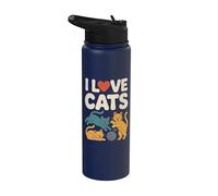 Bola de hilo I Love Cats Playful Kittens Stainless Steel Insulated Water Bottle