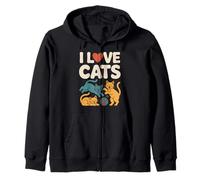 Bola de Hilo I Love Cats Playful Kittens Sudadera con Capucha