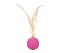 Bola de juguete de gato interactiva, bolas para gatos,Juguete de gatitos de ejercicios interiores | Bola de gato interactiva portátil con plumas para la caza de ejercicios de aburrimiento juego al air