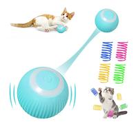 Bola de Juguete Interactiva para Gatos: Bola para Gatos Con Luz Led Y 4 Piezas de Juguete en Espiral para Gatos, Bola Rodante Automática de 360 Grados Bolas para Gatos Recargables Por Usb para Gatos