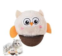 Bola de juguete interactiva para gatos, pelota de gato teaser Auto Balance F peluche búho mascota gato lindo juguete interactivo G, entretenimiento para gatos con hierba para gatos para dormitorio