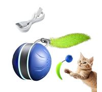 Bola de juguete interactiva, recargable Rolling Ball with Soft Feather, Automatic Moving Pet Ejercise Toy, Smart Kitten Chewing Game, Fun Indoor Play for Cats, 2,67 x 2 x 1,81 pulgadas