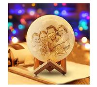 Bola de luz de luna personalizada con foto personalizada, lámpara de luna con impresión 3D, luz nocturna de luna, recargable por USB, regalo de personalidad con tu texto y foto, luz romántica de luna