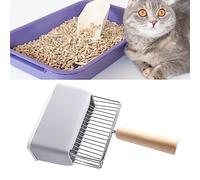 Bola de Metal de Kitty, la Cucharada de con Largo Hace Que los Bultos Sueltos la Cobertura Máxima Es Fácil de Limpiar con Base para la Sala de Estar (Grey)