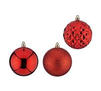Bola de Navidad Ø 8 cm 3 Unidades Rojo PVC