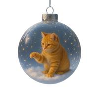 Bola de Navidad con diseño de Gato Young DEE, Festivo felino Divertido, creación de Obras de Arte con Espacios Interiores de Vida navideña