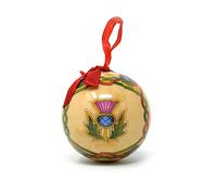 Bola de Navidad escocesa, hecha a mano, diseño de cardo escocés, decoración irlandesa, 7,5 cm, redonda