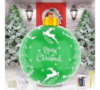 Bola de Navidad Gigante Inflable Con Luz LED - 60cm, PVC - Decoración de Jardín