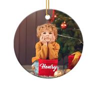 Bola de Navidad Personalizada Bebé 2025, Adorno Mi Primera Navidad con Foto y Nombre, Cerámica, Decoración Infantil, Regalo Original para Niños y Nuevos Padres