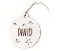 Bola de Navidad Personalizada con Nombre. Adornos Navidad Personalizados. Decoracion Navidad arbol. 100% Madera Gestión Sostenible. Cordel Incluido. Descuentos por cantidad.