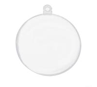Bola de Navidad rellenable transparente, bola colgante plana de plástico transparente para insertar fotos, manualidades, decoración de árbol vacío para Navidad, artesanía transparente reutilizable (16