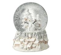Bola de nieve con mueco de nieve con base decorativa de pueblo de