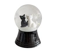 Bola de Nieve de Cristal auténtico, Casi como la Nieve Real, diseño de 2 Gatos Blancos y Negros, 4 cm