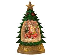 Bola de nieve de Navidad iluminada para Navidad | Farolillo de agua en forma de árbol decorativo con pilas