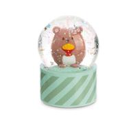Bola de Nieve mymochi Oso Nomo de 6,5 cm, Verde, Accesorio Decorativo Kawaii, Adorno con Purpurina, Bola de Cristal, Ideal para Regalar a amistades, 61825