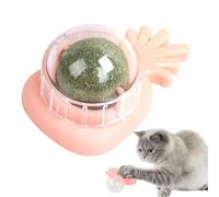 Bola De Pared De Hierba Gatera, Pared De Bola De Rodillo De Hierba Gatera con Cubierta Transparente, Bolas Hierba Gatera Comestibles Rotativas, Gatos Sanos Seguros Mastican Juguete, Limpieza Dientes