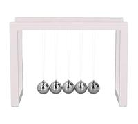 Bola de péndulo de Equilibrio, Dispositivo de física con Bola oscilante para Escritorio, con Bolas de Hierro y Soporte de acrílico, Juguete Educativo para aliviar el estrés en la o (Blanca)