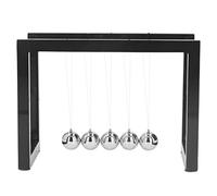 Bola de péndulo de Equilibrio, Dispositivo de física con Bola oscilante para Escritorio, con Bolas de Hierro y Soporte de acrílico, Juguete Educativo para aliviar el estrés en la o (Negra)