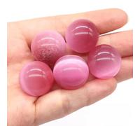 Bola de piedra natural, cristal energético, muestra mineral para decoración del hogar, bricolaje (ojo de gato rosa, 10 piezas)