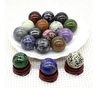Bola De Piedras Naturales De 25MM, Bolas De Cristales, Decoración Del Hogar, Piedras Preciosas De Chakra, Esfera, Rocas, Masaje Mineral,jaspe Dálmata,10 Piezas