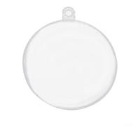 Bola de plástico transparente plana con fuerte sellado y diseño de dos hemisferios para colgar en el árbol de Navidad (16 cm)