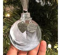 Bola de Plumas de Adorno conmemorativo de Navidad Transparente, un Pedazo de mi corazón está en el Cielo, Colgante de árbol de Navidad, Regalo para mamá, papá, Hijo, Hija, Hermana, Hermano, Abuela