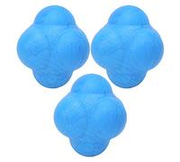 Bola de reacción Conjunto de Bola 3pcs TPR Hex Bounce Balls de Entrenamiento para el Reflejo de Agilidad Sports Fitness Boxing Baseball Basketball Durable 2.8x2.2x2.2in (Azul)