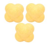 Bola de reacción Conjunto de Bola 3pcs TPR Hex Bounce Balls de Entrenamiento para el Reflejo de Agilidad Sports Fitness Boxing Baseball Basketball Durable 2.8x2.2x2.2in (Amarillo)
