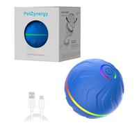 Bola de rodadura activa - Toy de perro automático, mascota USB | Chew interactivo inteligente recargable para cachorros, duradero juego de juguetes en el patio trasero Beach Beach Sala de estar Garden