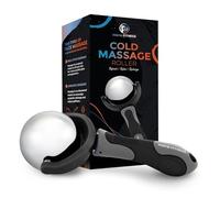 Bola de rodillo de hielo con mango | Bola de rodillo de masaje frío | Terapia de frío | Cryo Stick | Alivia el dolor muscular | Palillo de rodillo - Negro