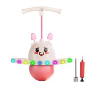 Bola De Salto: Bolas De Rebote Con Manijas Para Niños | Bola De Salto Ajustable Con Mango | Equipo De Iluminación Con Orejas De Conejito Juegos De Jersey De Longitud De Cuerda Ajustable Para Adultos N