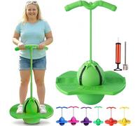 Bola de Salto de Equilibrio para niños y Adultos - Entrenador de Equilibrio de oscilación con manija y Superficie Antideslizante, diseño silencioso, Juguetes al Aire Libre de desafío Divertido Green