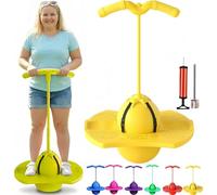 Bola de Salto de Equilibrio para niños y Adultos - Entrenador de Equilibrio de oscilación con manija y Superficie Antideslizante, diseño silencioso, Juguetes al Aire Libre de desafío Divertido Yellow