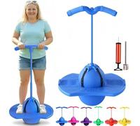 Bola de Salto de Equilibrio para niños y Adultos - Entrenador de Equilibrio de oscilación con manija y Superficie Antideslizante, diseño silencioso, Juguetes al Aire Libre de desafío Divertido Blue