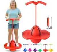 Bola de Salto de Equilibrio para niños y Adultos - Entrenador de Equilibrio de oscilación con manija y Superficie Antideslizante, diseño silencioso, Juguetes al Aire Libre de desafío Divertido Red