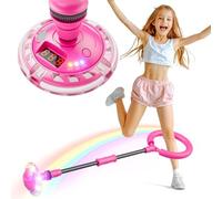 Bola de Salto de Tobillo Juguete Niña 6 7 8 9 10 11 Años Recargable Skip It Luminoso Regalos Niña Juegos Niñas Bola Saltarina Para Niños con Conteo de Vueltas Conteo de Calorías Conteo de Tiempo Rosa