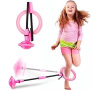 Bola de Salto de Tobillo, Skip It, Anillo de Salto Intermitente, Anillo de Salto de Tobillo Plegable, LED Saltar Bola para Niños, Equipo de Juguete de Fitness para Niños, Pelota de Baile (Rosa)