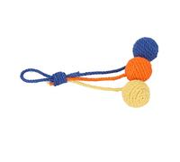 Bola de Sisal Colgante para Gato, Decoración Segura Colgante, Bola de Sisal Colorida, Juguete para Gato, Bolas para Mascotas de 3 Colores para Uso en Interiores (rojo amarillo