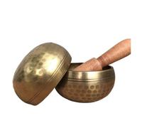 Bola de sonido sintonizada a mano, Cuenco de canto de yoga budista tibetano Chakra de latón martillado a mano del Himalaya(8 cm)