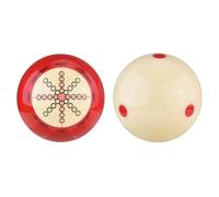 Bola de Taco de Entrenamiento de Billar de Resina Blanca Roja Entrenamiento Profesional Integral Diseño de Doble Cara 2 Piezas para Puntos de Práctica Altos, Medios y Bajos (1 Bola Blanca de