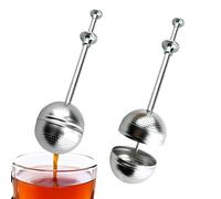 Bola de té para hojas de té sueltas, infusor de acero inoxidable de 2 piezas, 17 x 4,7 cm, difusor de mango largo de alimenticio, accesorios ideales para y azúcar en polvo