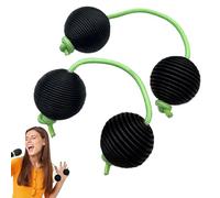 Bola de tejida de bola rítmica - 1 par Cork Silent & Hand Percusion Shakers | Bolas de tambor de yema de fantasía de doble calabaza portátil | Instrumento de percusión: práctica de bajo volumen