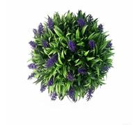 Bola de topiario artificial de lavanda de plástico para colgar en la pared, techo, suspendido, hogar, oficina, jardín, decoración de patio (20 cm)