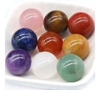 Bola de transferencia de ágata de cristal de aura natural no porosa redonda de 20 mm, piedra pulida, decoración de pecera para el hogar, 1 unidad
