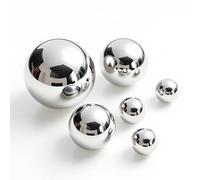 Bola decorativa de acero inoxidable plateado brillante para fuentes ornamentales de 6/4/2 cm - Juego de 6 - Bola hueca de metal para fuentes decorativas - Bola de metal para jardín - Bola de metal