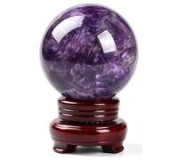 Bola decorativa de amatista natural de ensueño, esfera de piedra púrpura