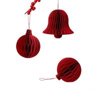 Bola decorativa de farol de origami 3D, adorno colgante de papel caprichoso para diseño de panal, ambiente festivo, fácil de colgar, rojo, paquete múltiple para (b)