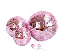 Bola Discoteca 1 bola reflectante rosa de 10-20 cm, ideal for láser, discoteca, San Valentín, Navidad y decoración de diversas fiestas.(10cm)