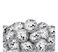 Bola Discoteca 10 mini bolas de discoteca con espejo, luz escenario reflectante giratoria cristal plateado brillante for decoración fiestas navideñas, cumpleaños, bodas y pasteles(S)